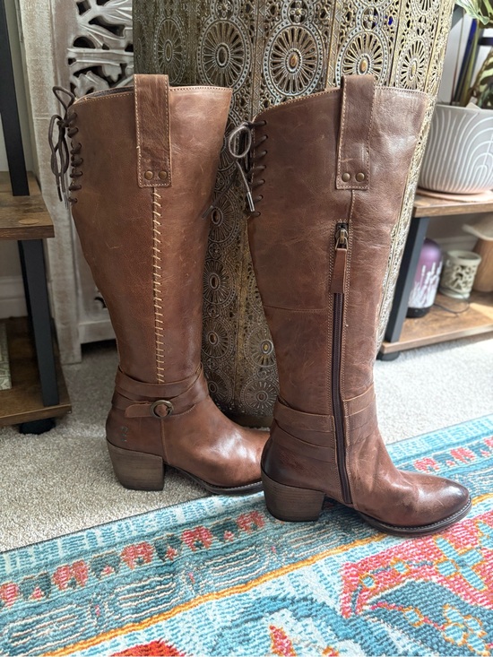 BED|STU Shoes - Roan by Bed Stu Brown Distressed Leather Knee High Lace Up Boots Size 6